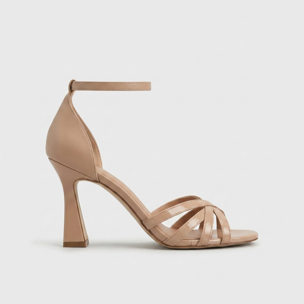 Women's Strappy Block Heels Ankle Strap Peep Toe