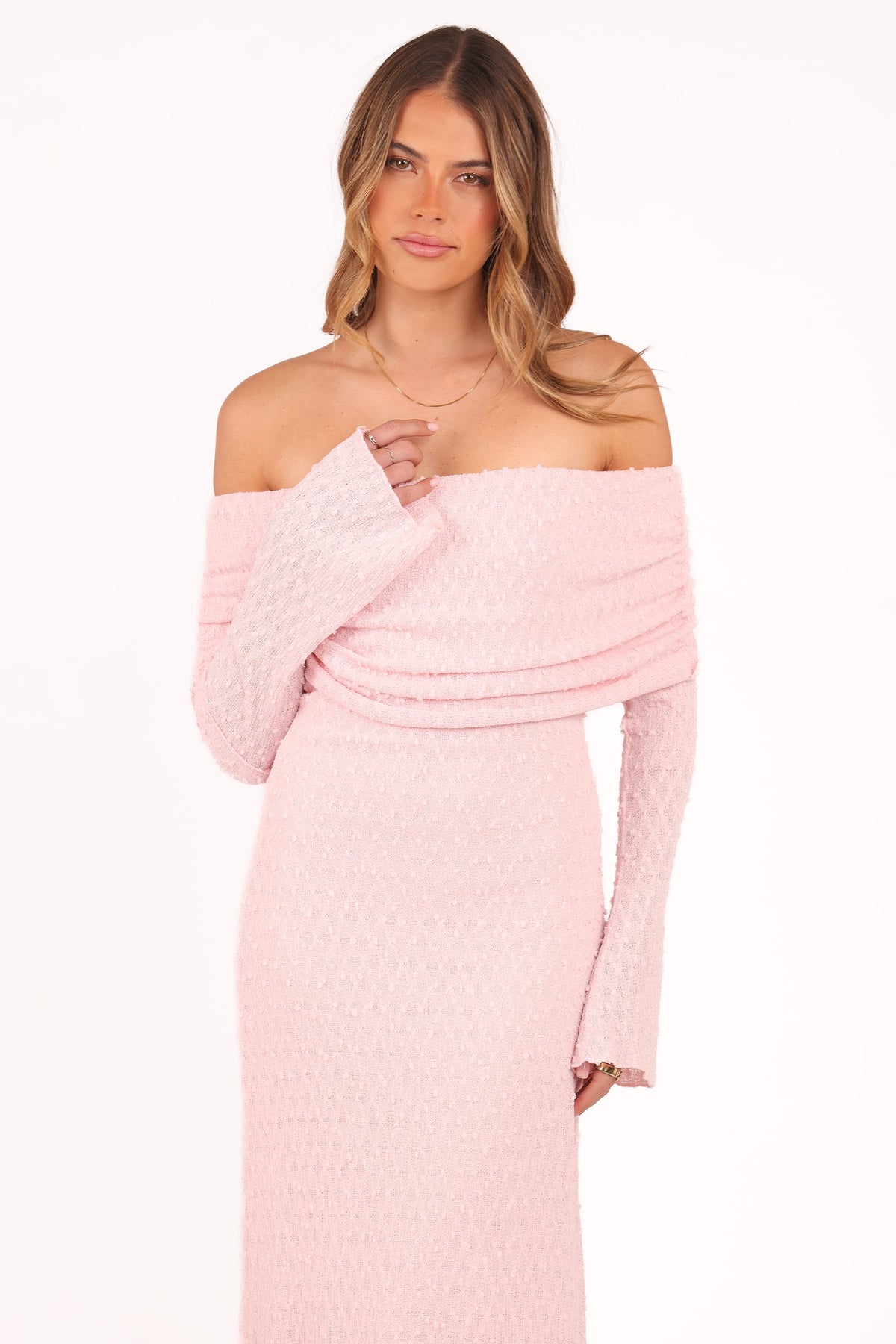 Petal and Pup USA DRESSES Wilma Off Shoulder Dress - Pink