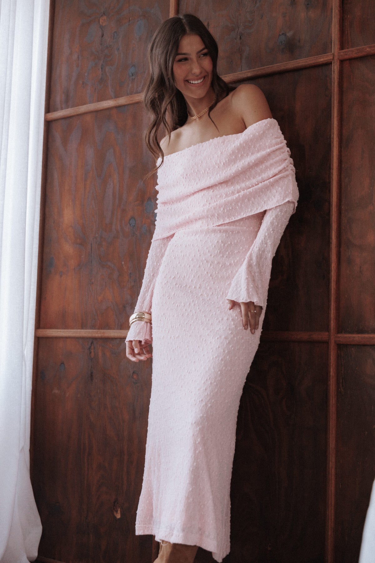 Petal and Pup USA DRESSES Wilma Off Shoulder Dress - Pink