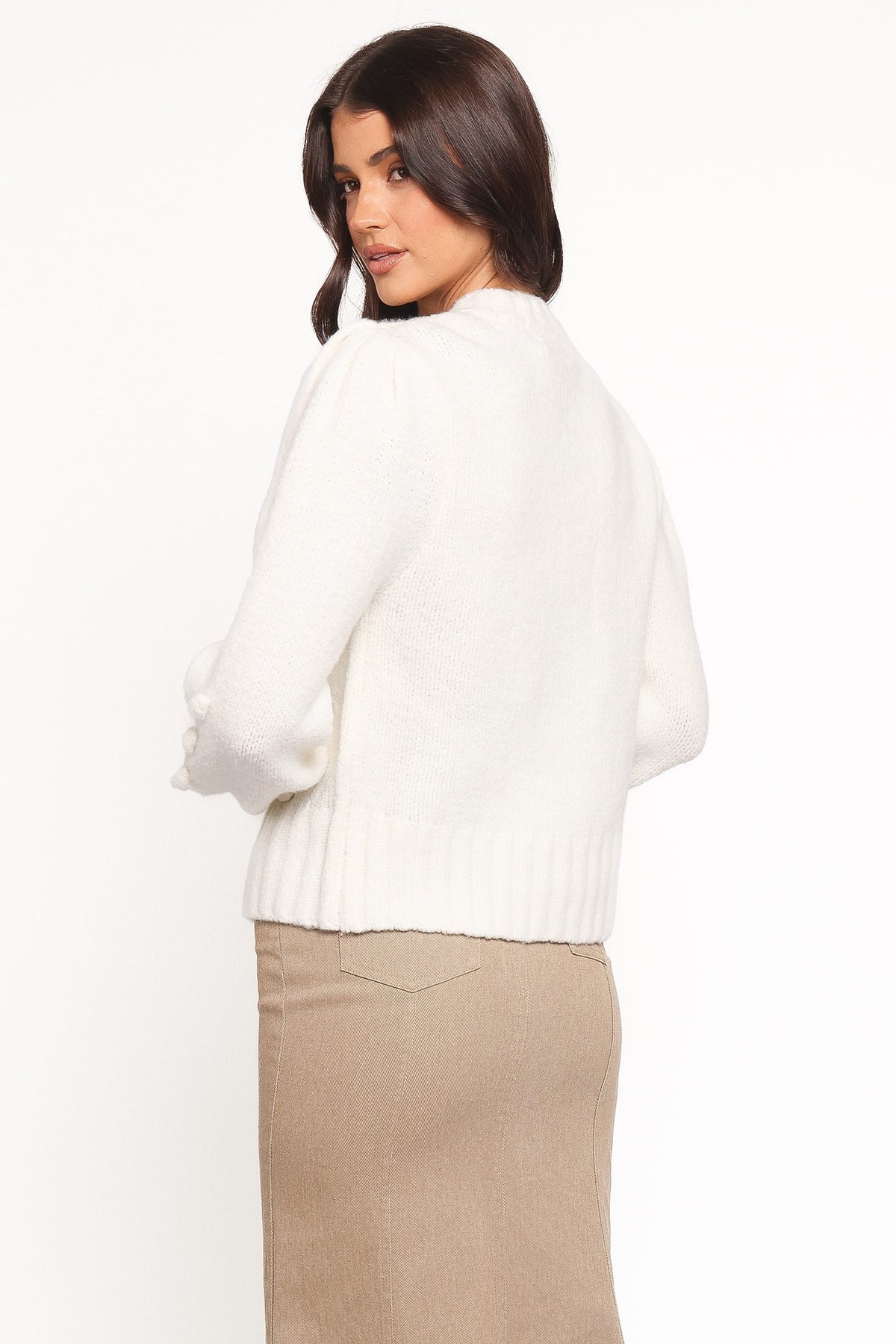 Petal and Pup USA KNITWEAR Cleo Floral Cardigan - Cream