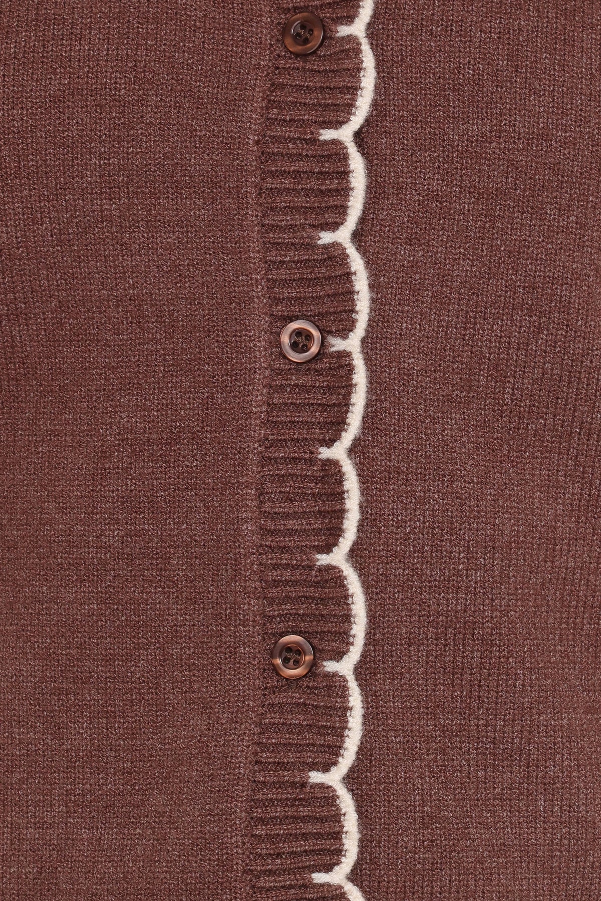 Petal and Pup USA KNITWEAR Payton Scallop Cardigan - Brown
