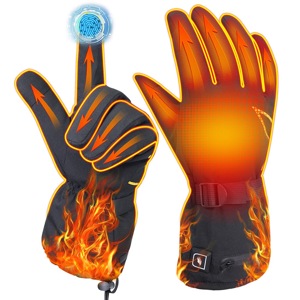 Heated Gloves with Touchscreen Fingers and 5-Hour Battery Runtime, 3 Heat Settings
