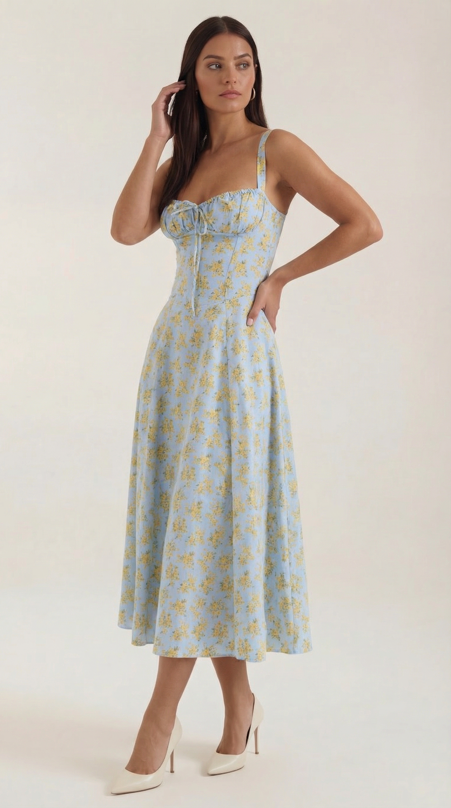 Women's Floral Midi Dress Sweetheart
