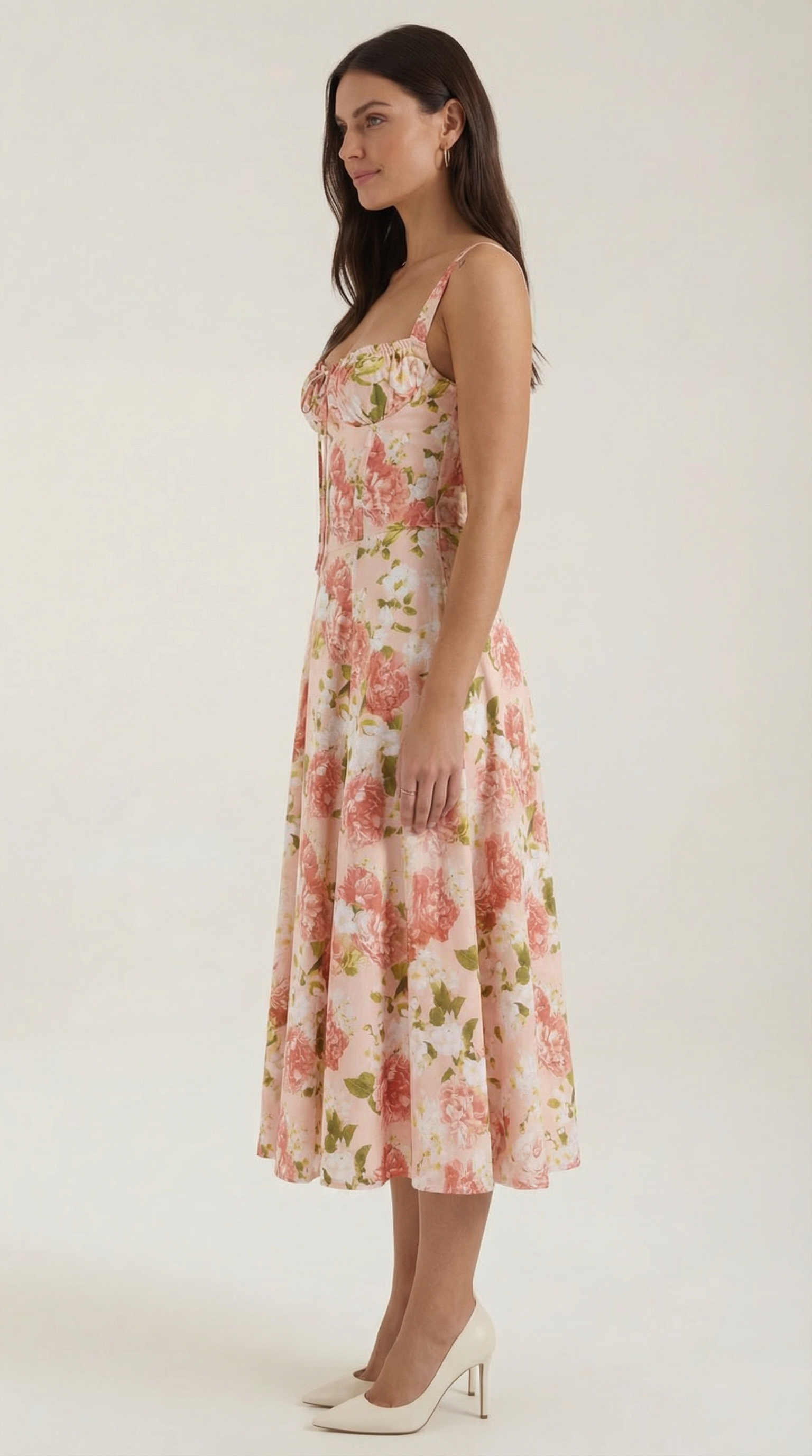 Women's Floral Midi Dress Sweetheart