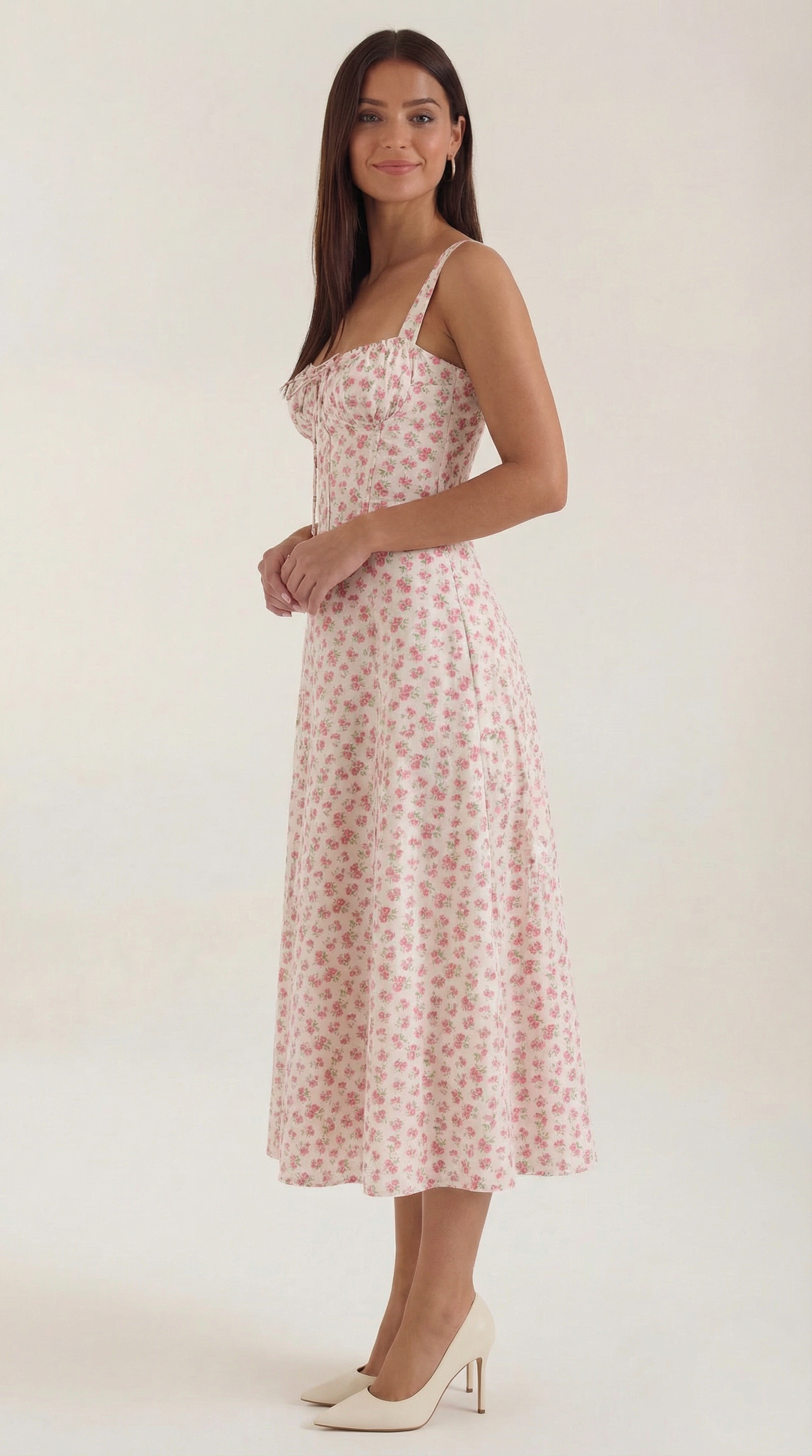 Women's Floral Midi Dress Sweetheart