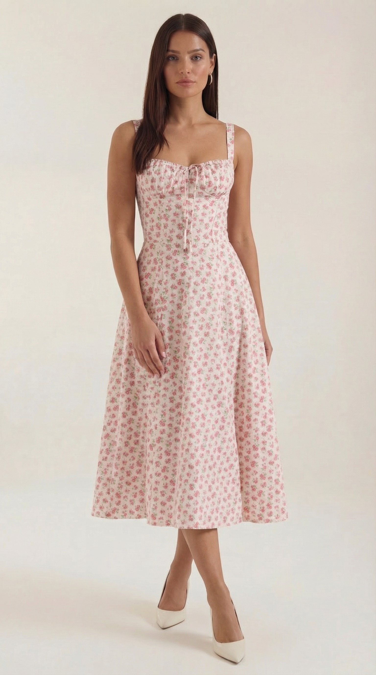 Women's Floral Midi Dress Sweetheart