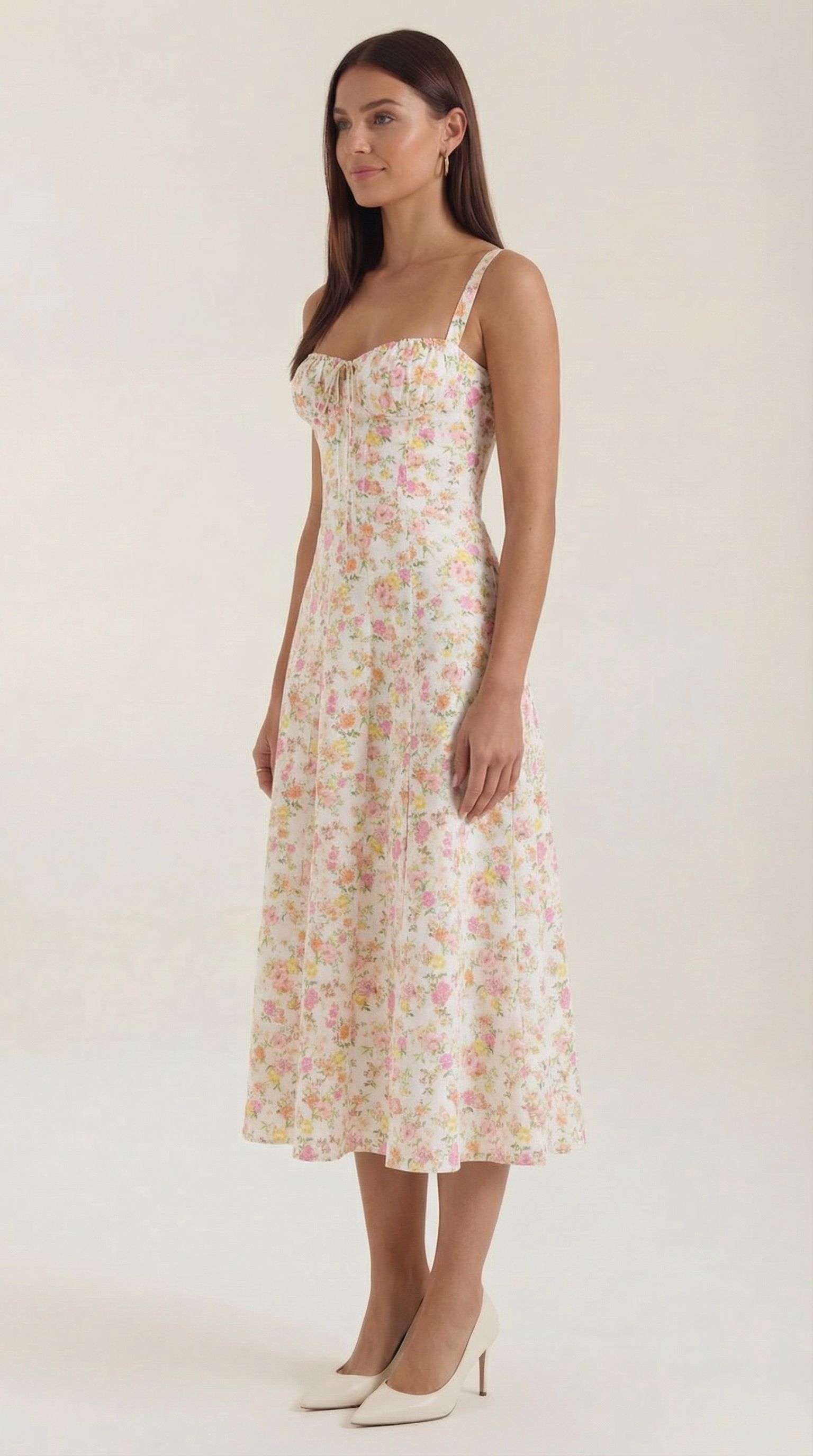 Women's Floral Midi Dress Sweetheart