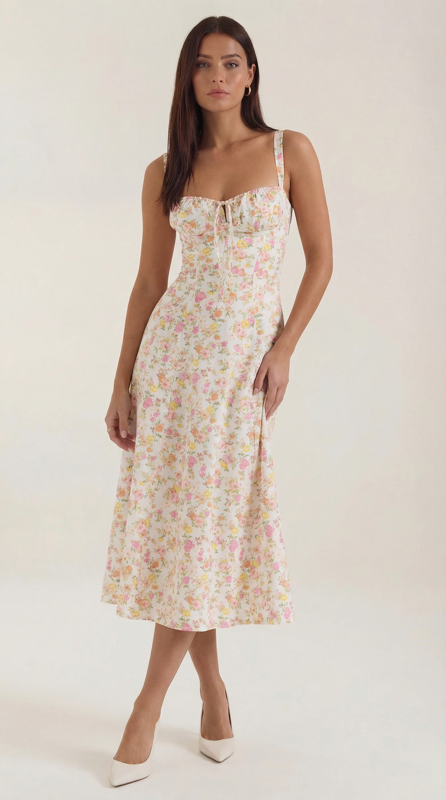 Women's Floral Midi Dress Sweetheart