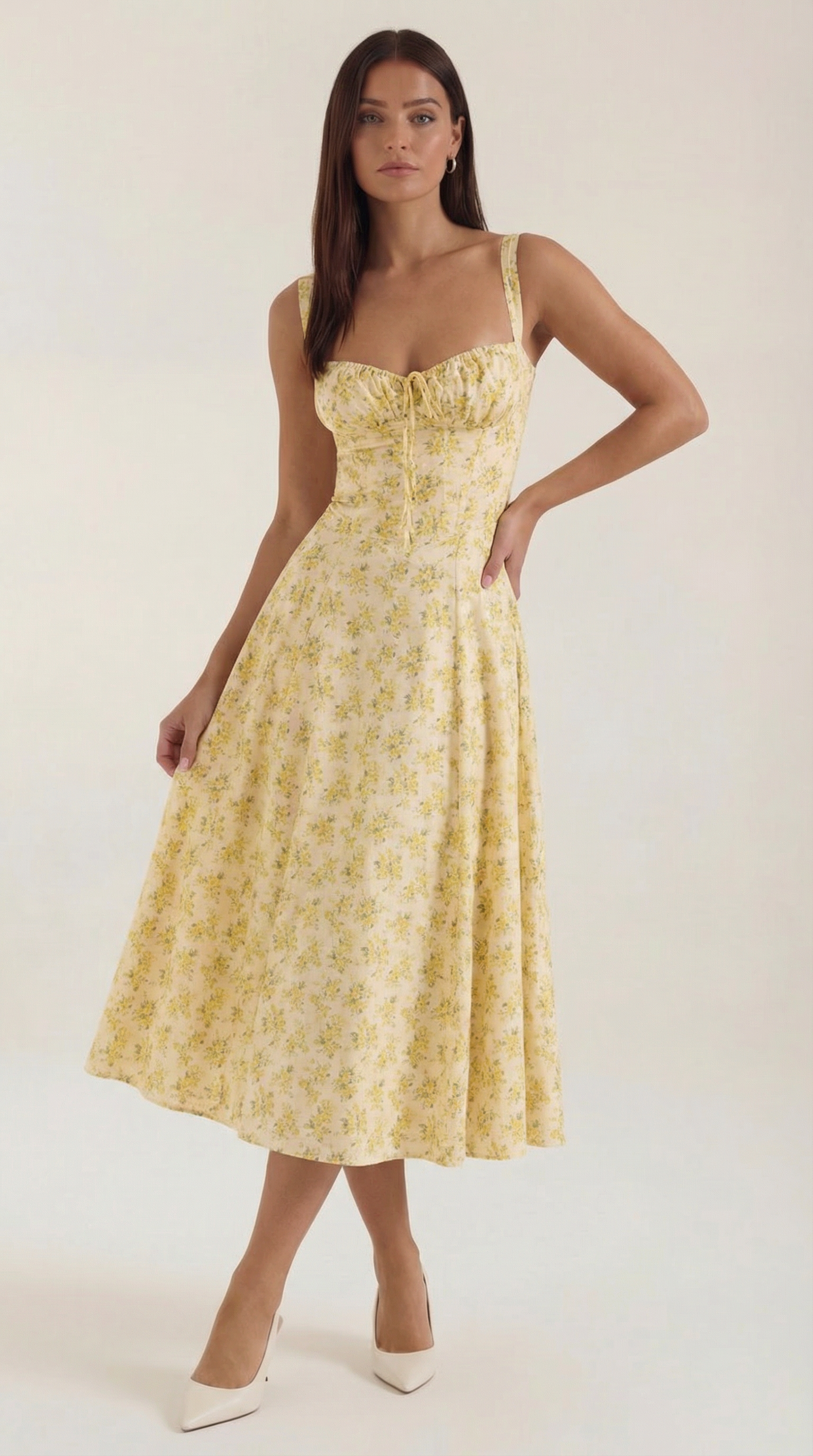 Women's Floral Midi Dress Sweetheart