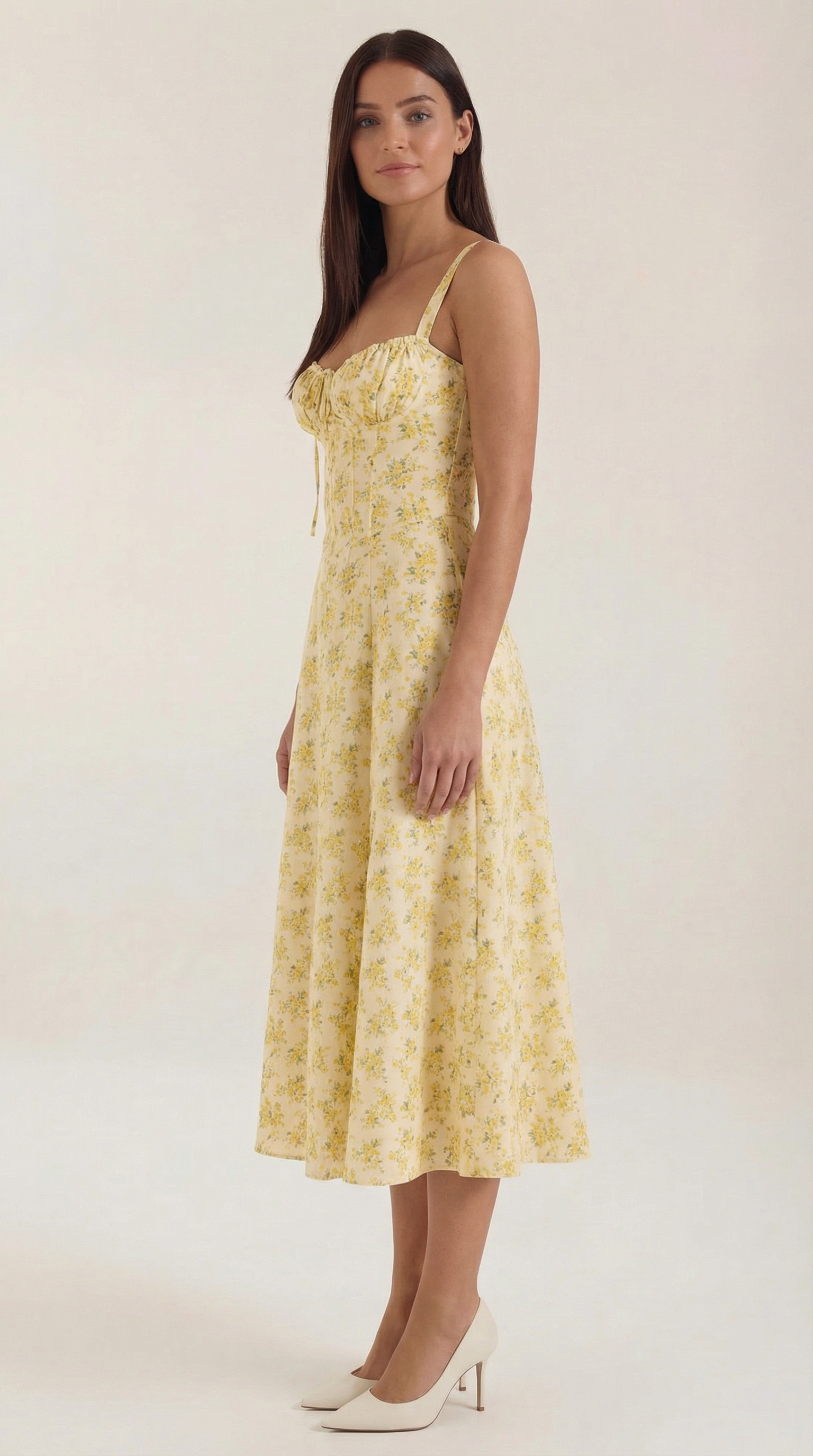 Women's Floral Midi Dress Sweetheart
