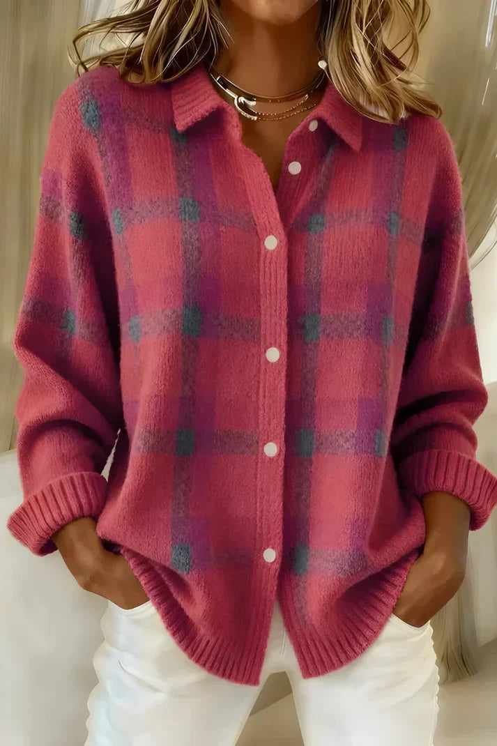 Longline Cardigan with Button Front Closure and Relaxed Fit for Layering