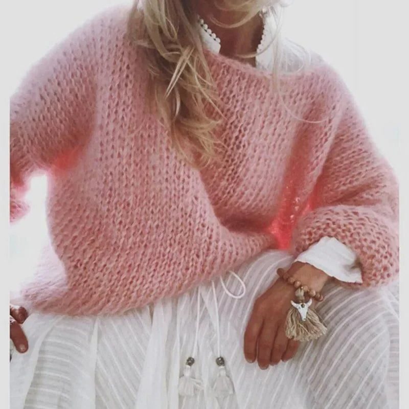 Oversized Ribbed Knit Sweater for Women - View 7