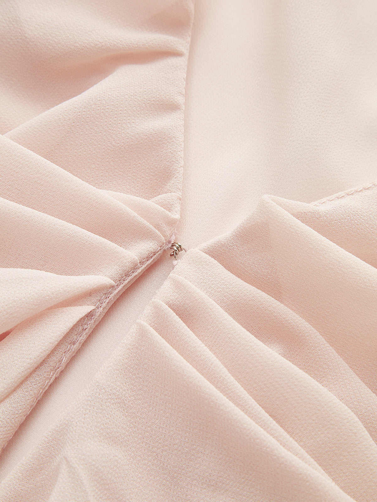 V-Neck Chiffon Blouse with Ruffled Trim and Long Sleeves for Layering