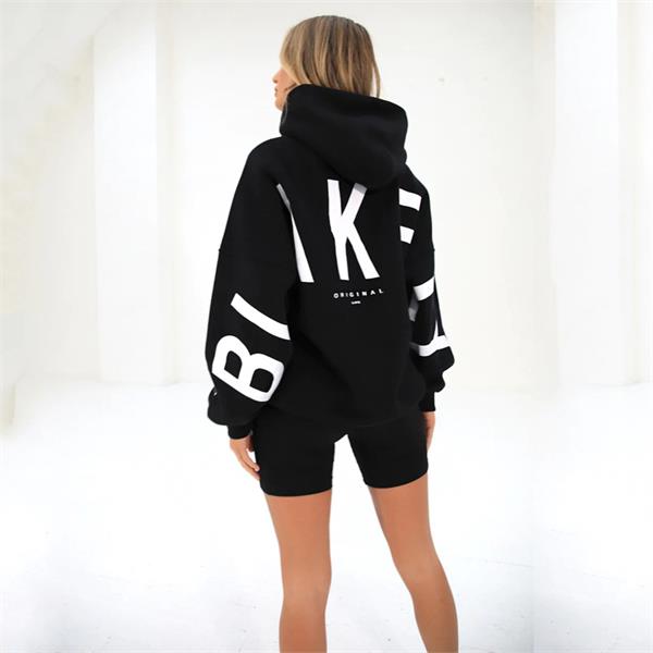 Women’s Oversized Graphic Hoodie with Bold Letter Print and Relaxed Fit