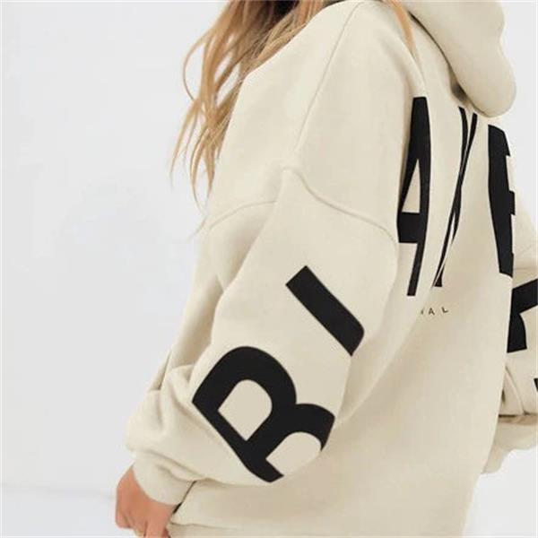 Women’s Oversized Graphic Hoodie with Bold Letter Print and Relaxed Fit