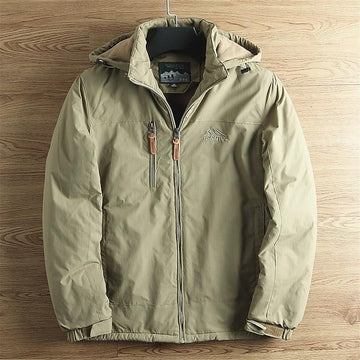 Full Zip Hooded Jacket with Drawstring Hood and Lined Interior, Wind Resistant