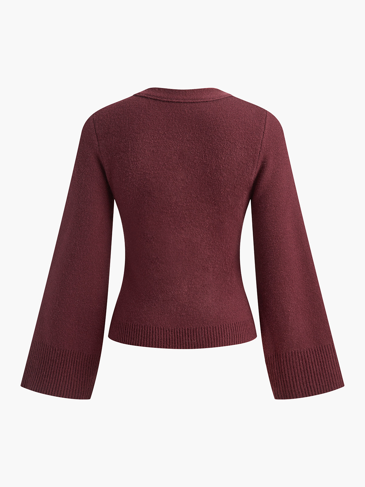 Button Front Knit Cardigan with Moderate Stretch and Hip Length Fit
