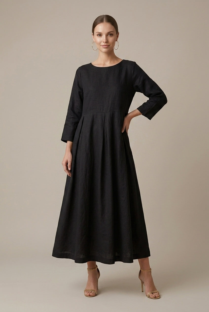 Women's Linen Maxi Dress Relaxed Fit