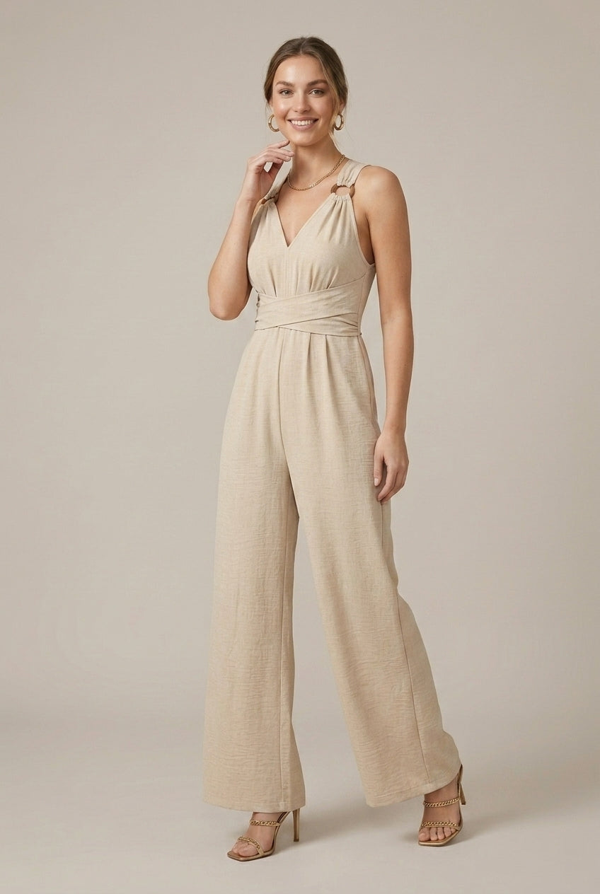 Women's Jumpsuit Sleeveless Ring Strap Style