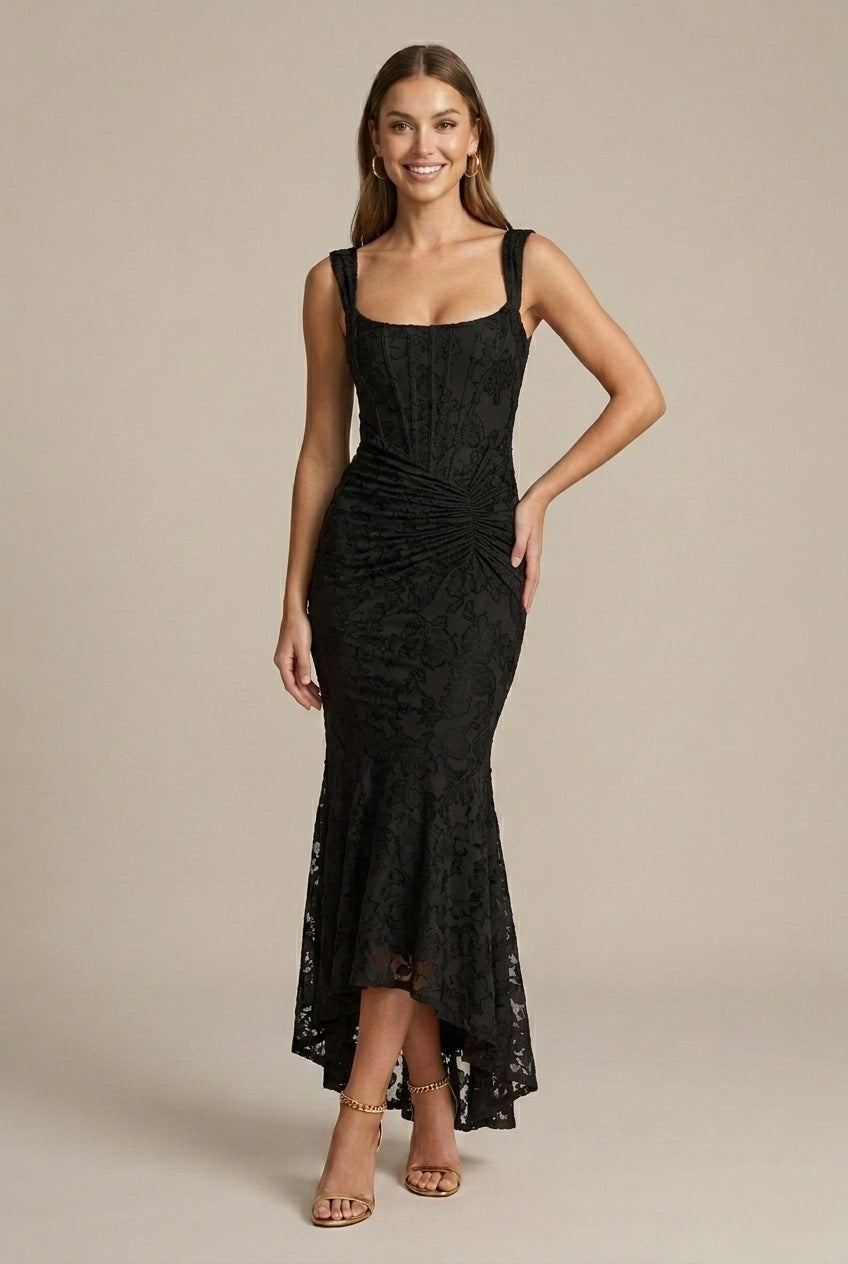 Women's Midi Dress Ruched Bodycon
