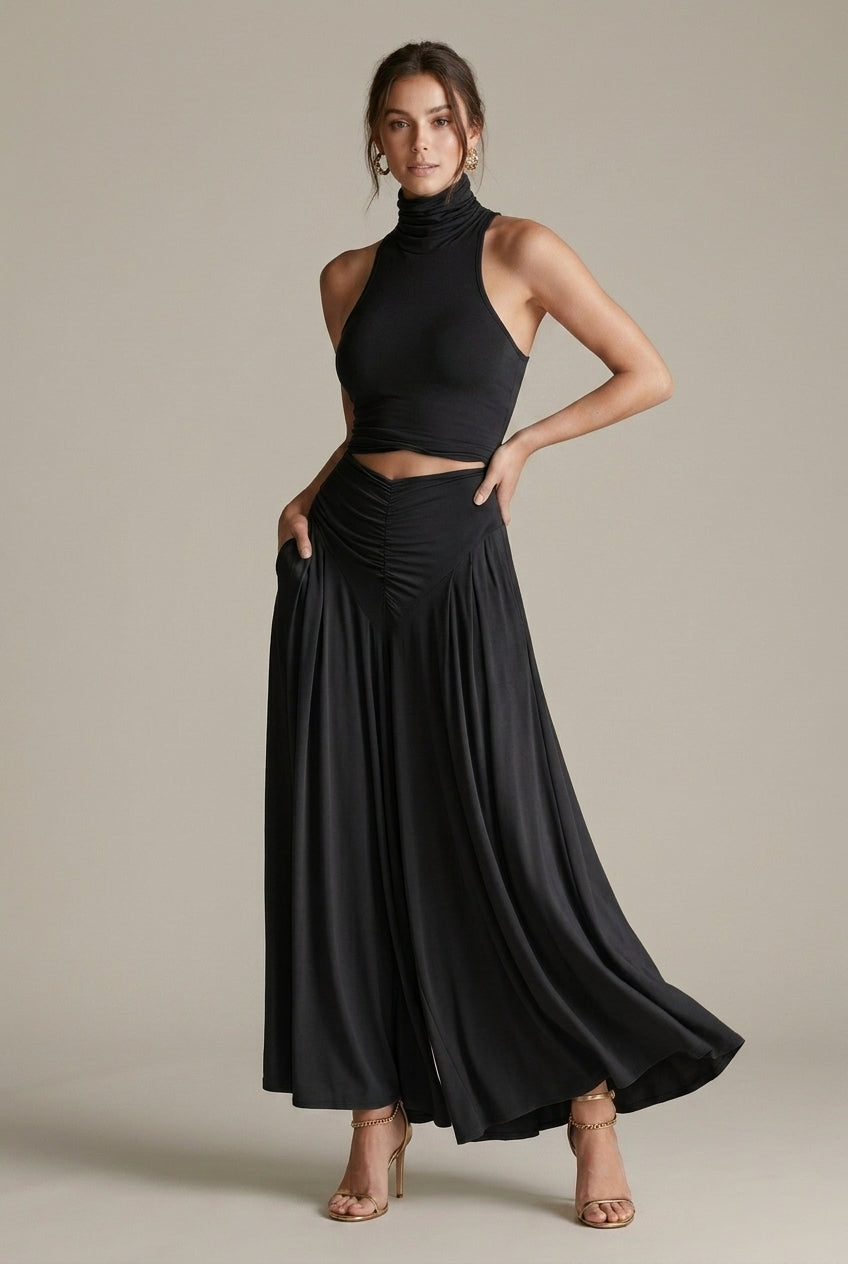 Women's Two-Piece Set Cutout Waist Halter Neck