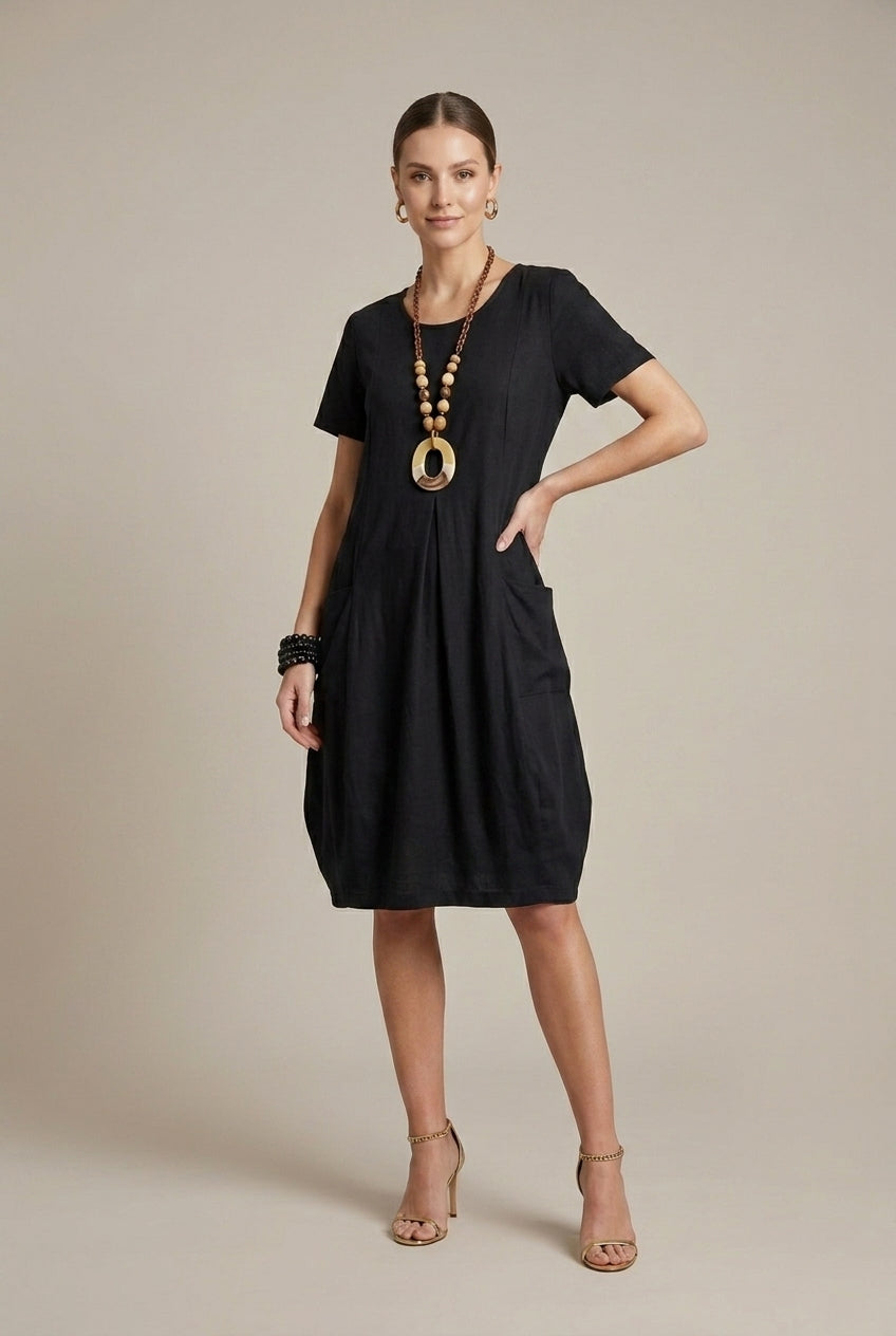 Women's Midi Dress Relaxed Fit V-Neck