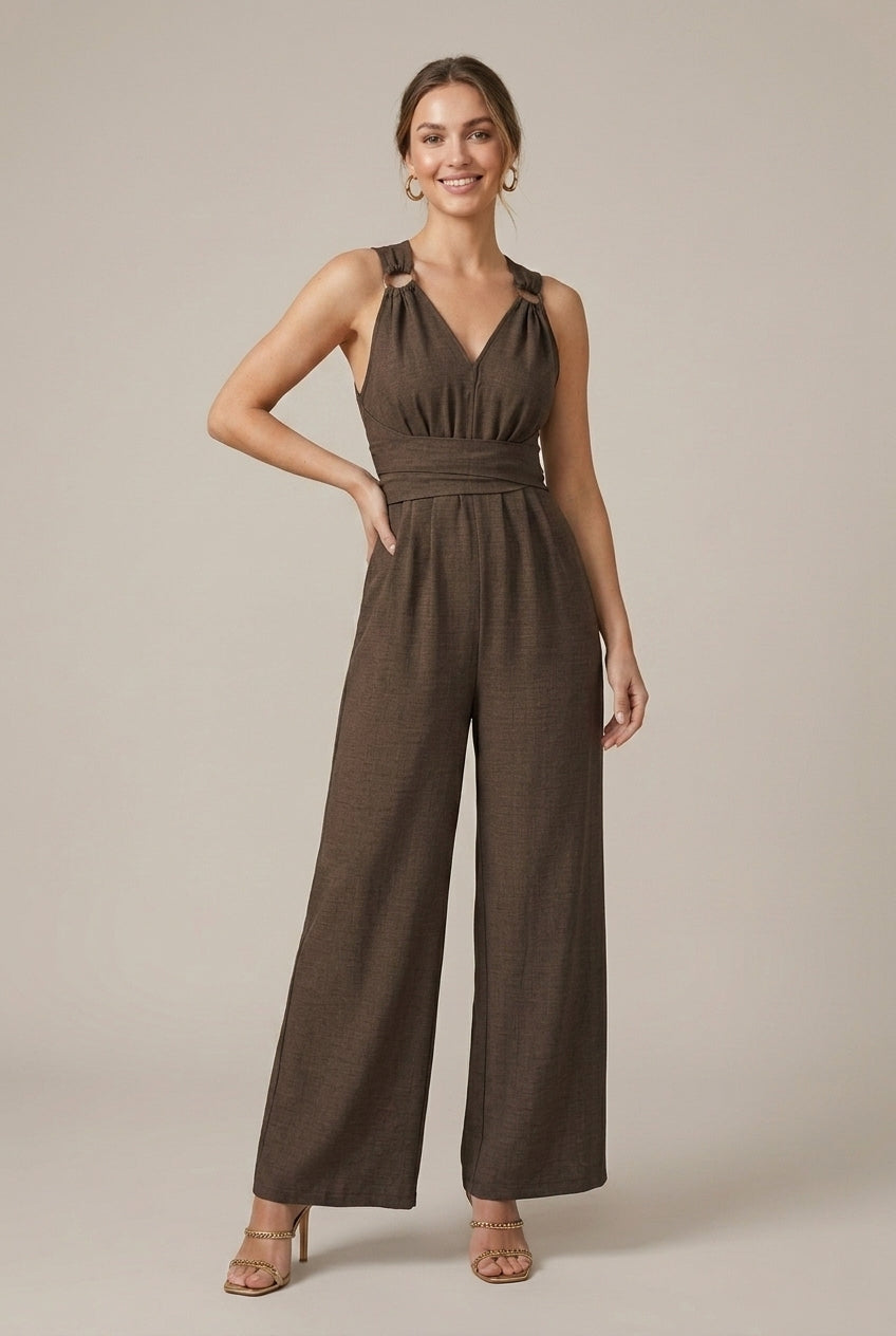 Women's Jumpsuit Sleeveless Ring Strap Style