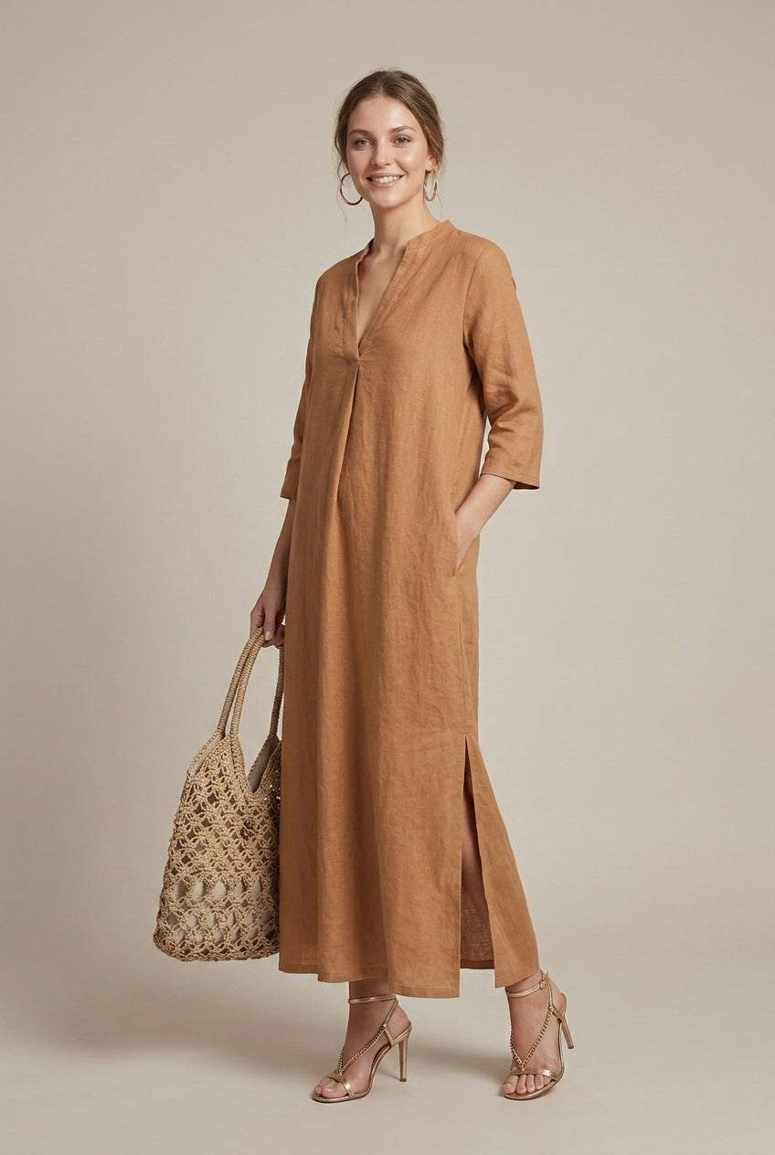 Women's Maxi Dress V-Neck Relaxed Fit