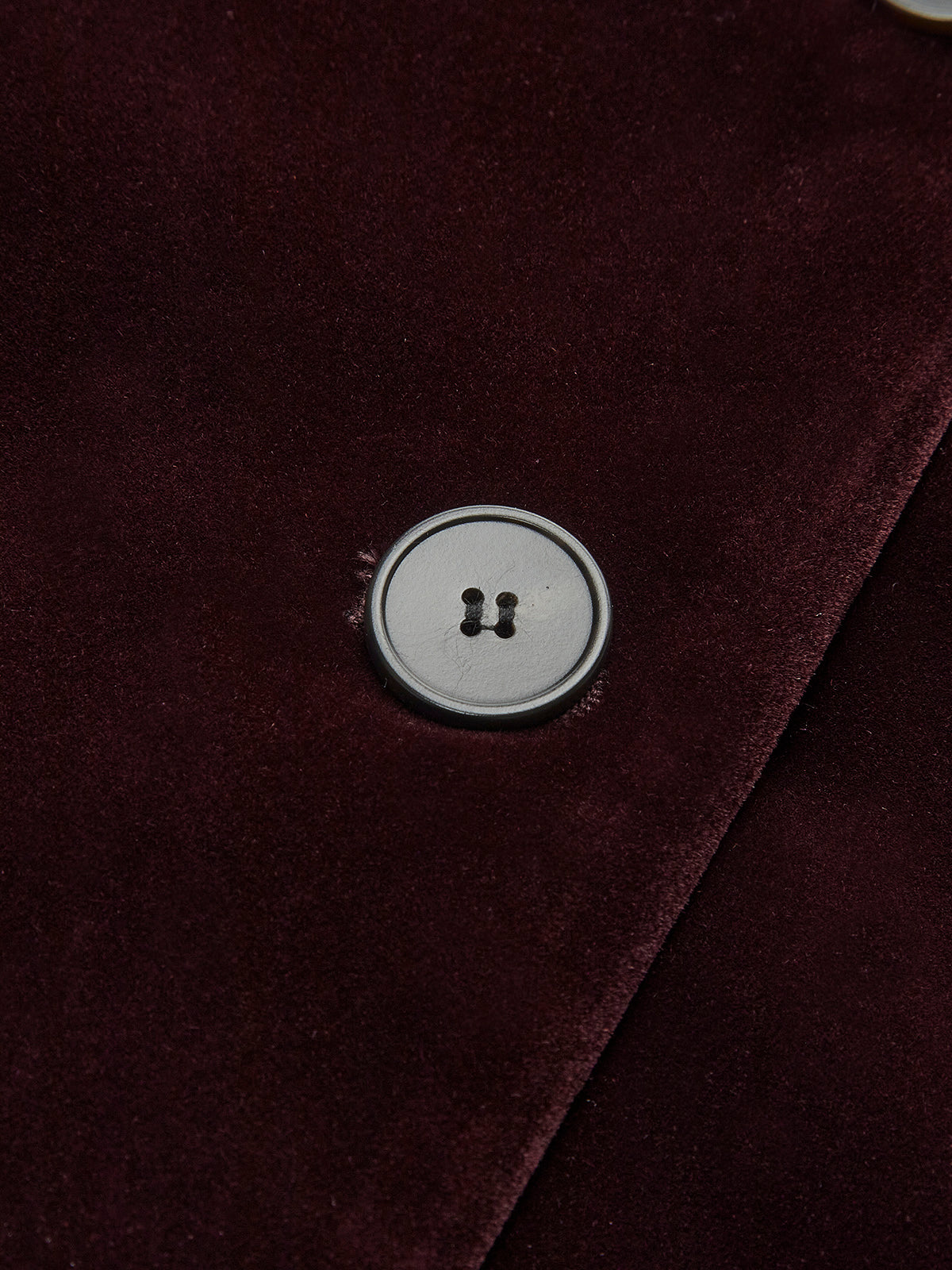 Velvet Top with Long Sleeves and Hip Length, Regular Fit