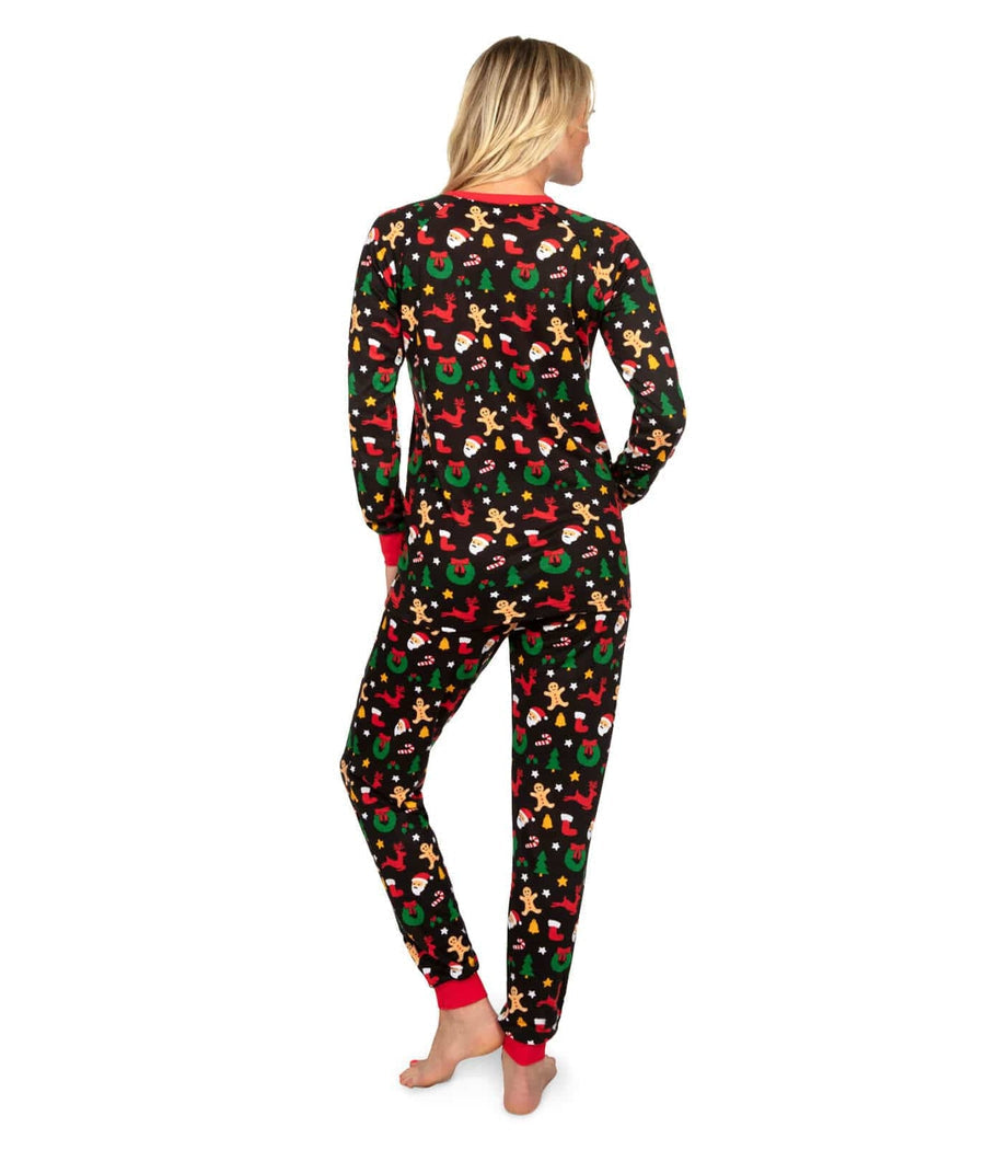 Pajama Set for Women with Cookie Cutter Graphics and Side Pockets