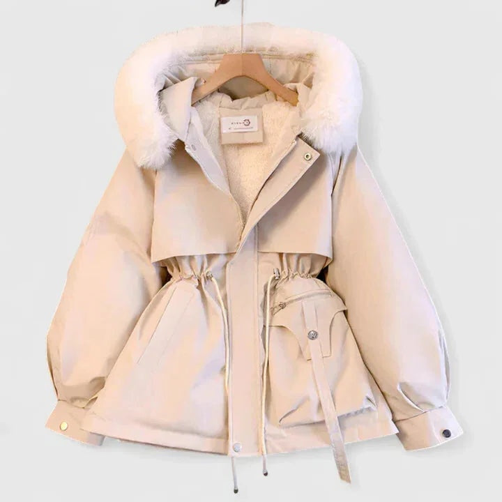 Parka with Padded Insulation and Faux Fur Hood Trim, Wind-Resistant For Women